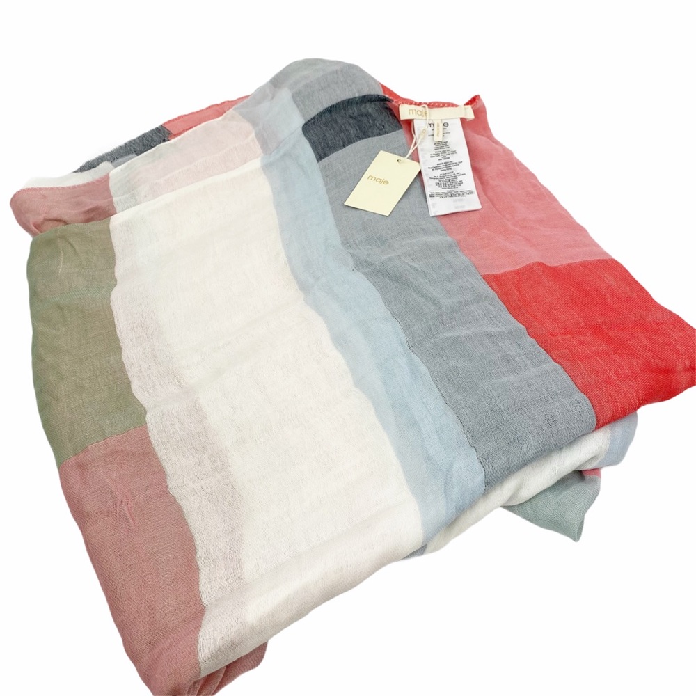 NWT MAJE Paris Multicolored Wrap Scarf Poncho - Picture 2 of 5